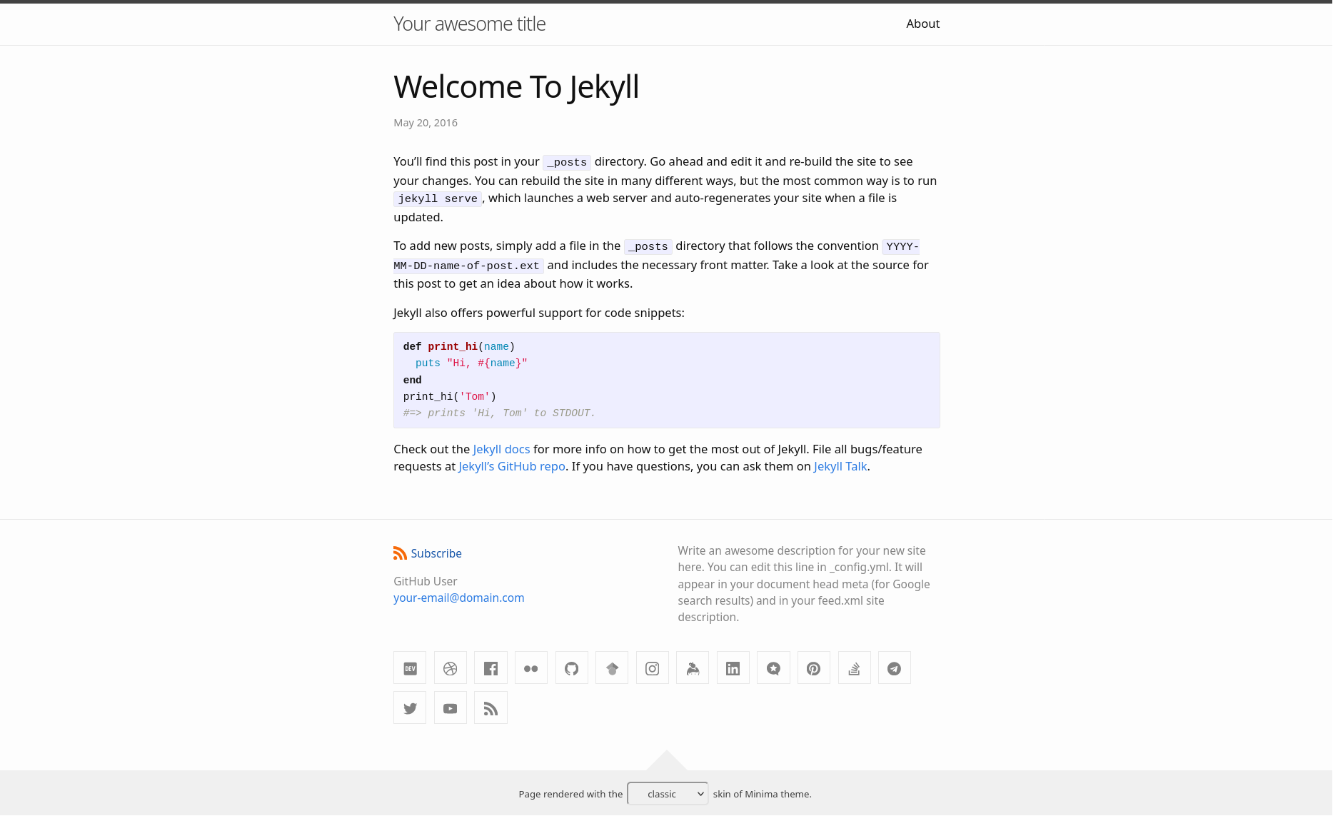 minima theme preview